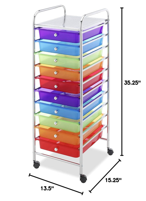 10 Drawer Rolling Craft Storage Cart H3271