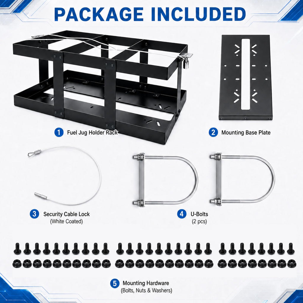 Stainless Steel Gas Can Holder for Three 5 Gallon Fuel Containers P259467