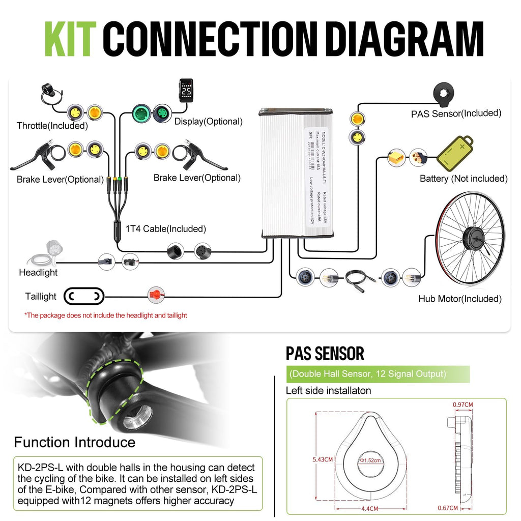 48V 500W Front Hub Motor Ebike Conversion Kit with Display D639