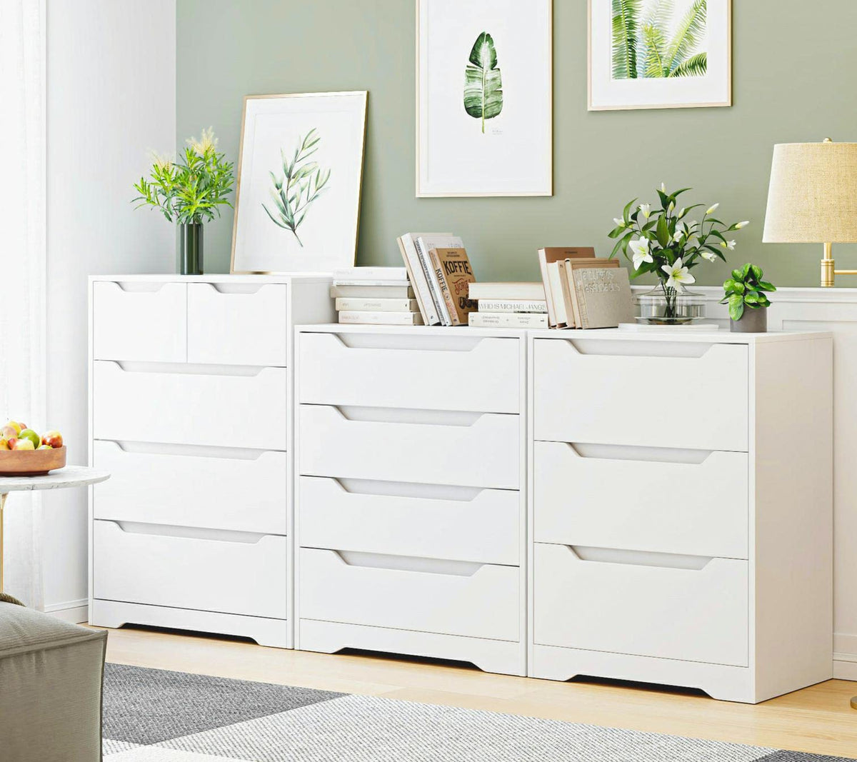 White 3 Drawer Wood Dresser X142179