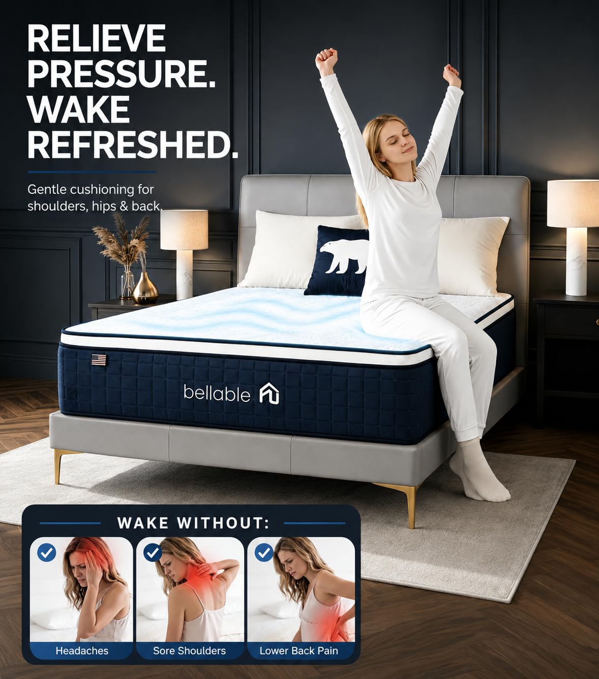 Full XL 14 Inch Cooling Gel Memory Foam Pocket Spring Mattress U157718