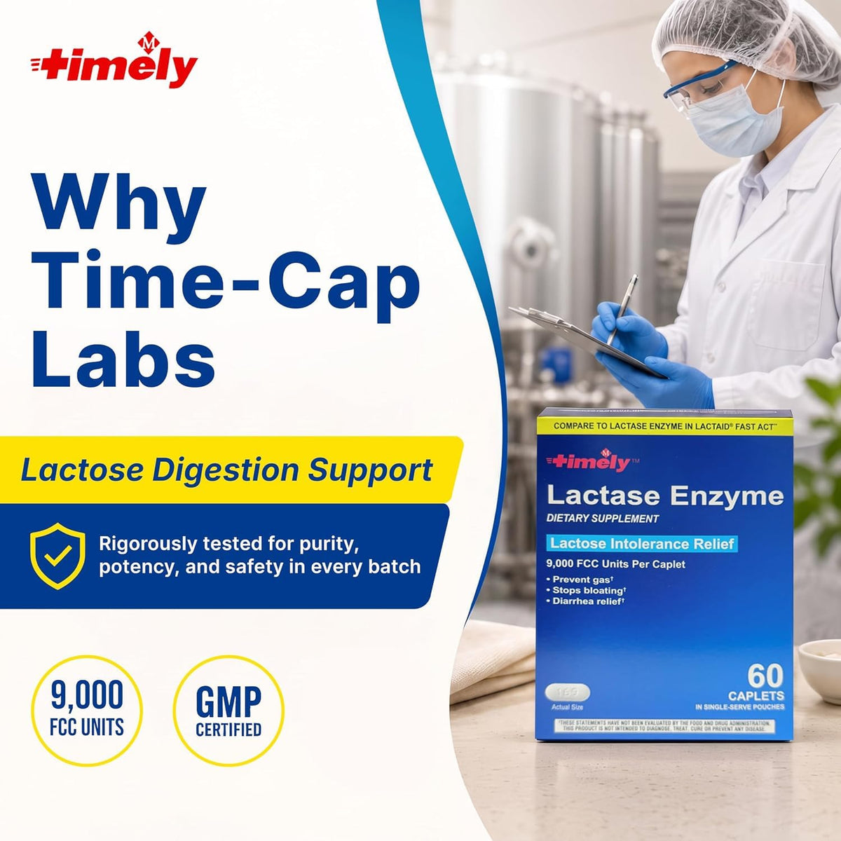 Lactase Enzyme 9,000 FCC Units 60 Caplets I14984