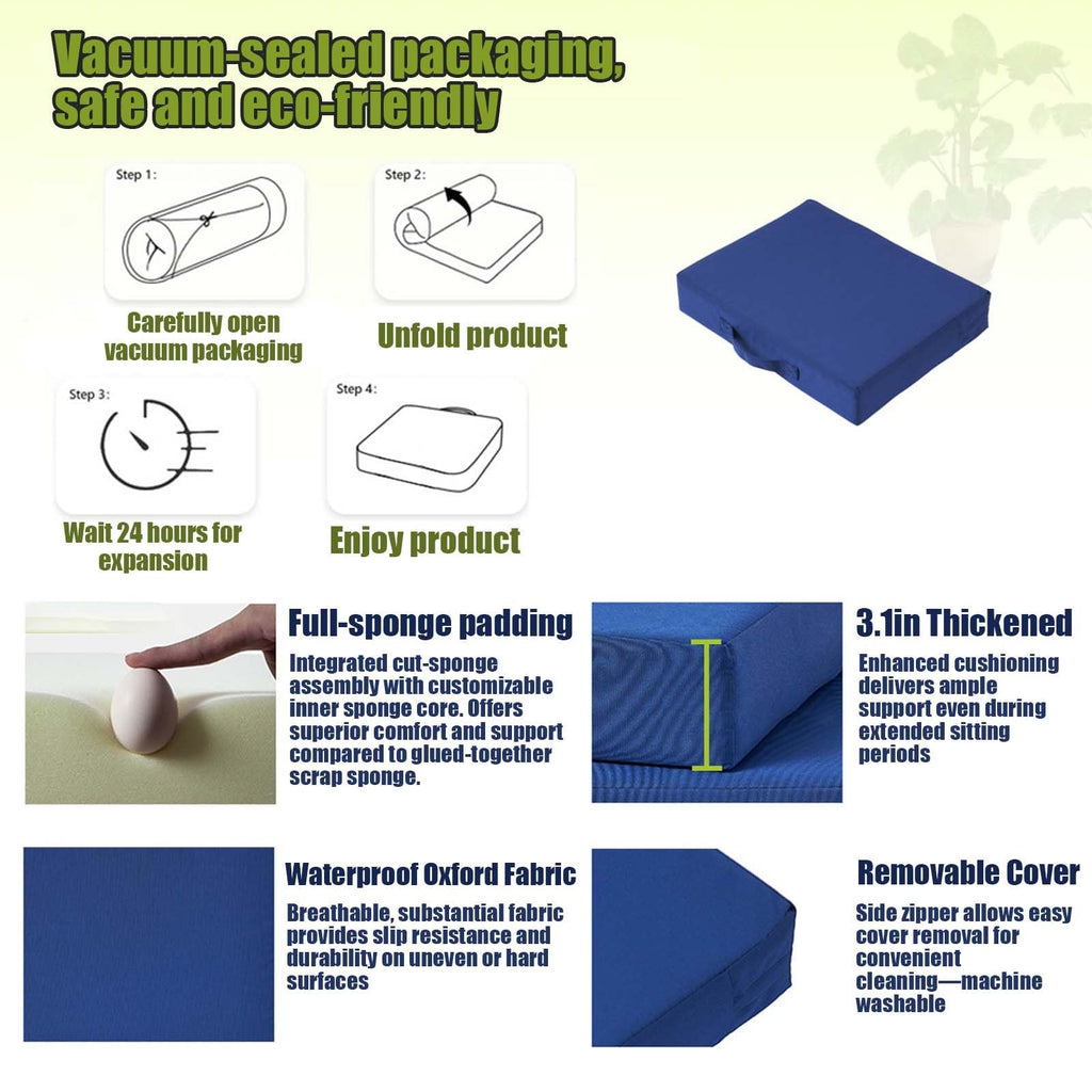 2 Pcs Portable Bleacher Seat Cushions with Handle N965