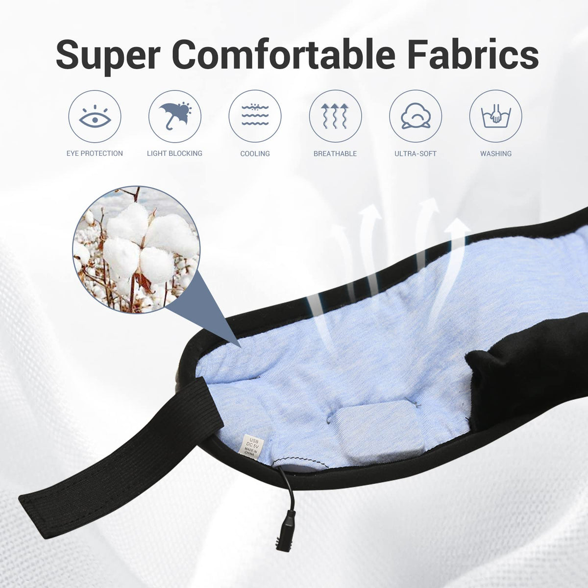 Bluetooth Sleep Headphones Eye Mask with Speakers and Microphone F69167