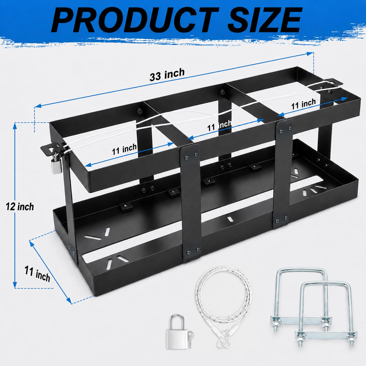 Stainless Steel Gas Can Holder for Three 5 Gallon Fuel Containers P259467