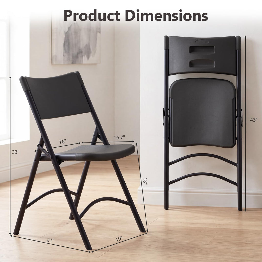 4 Pack Black Heavy Duty Folding Chair Z50189