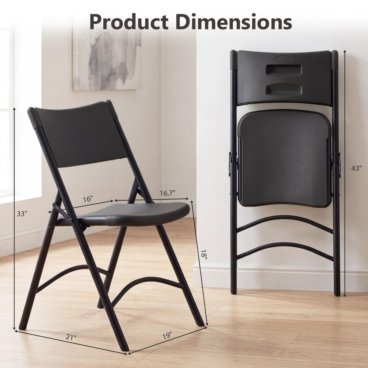 4 Pack Black Heavy Duty Folding Chair Z50189