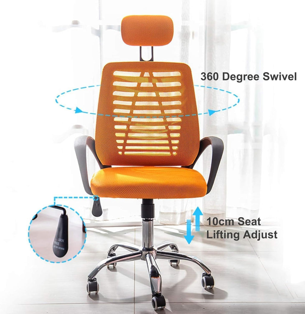 Ergonomic High Back Office Chair with Lumbar Support Orange D5769