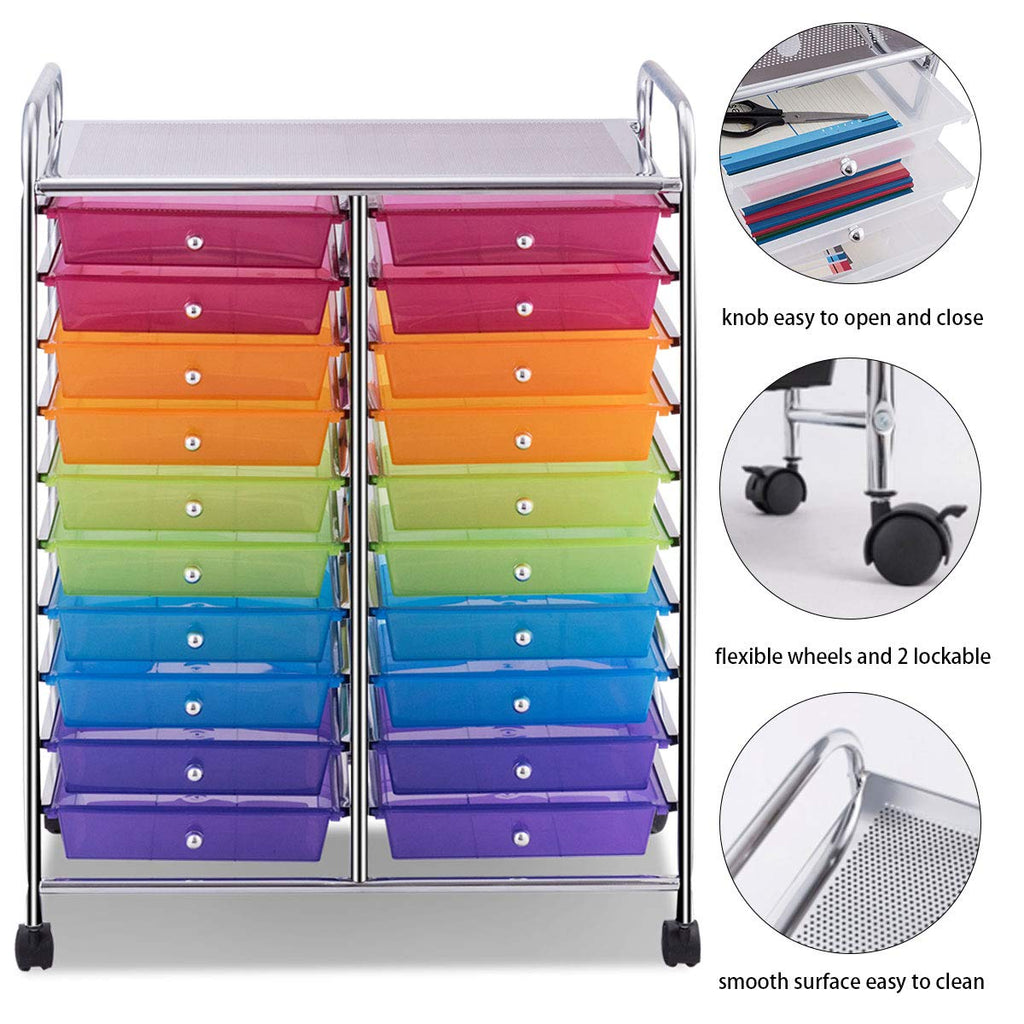 20 Drawer Rolling Storage Cart Organizer T917284