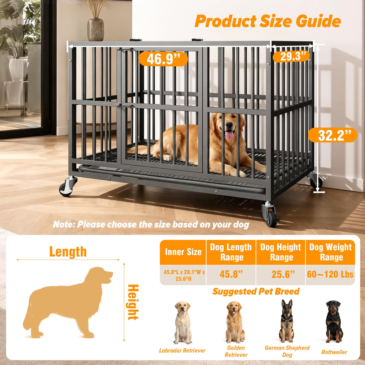 48 Inch Heavy Duty Dog Crate V781