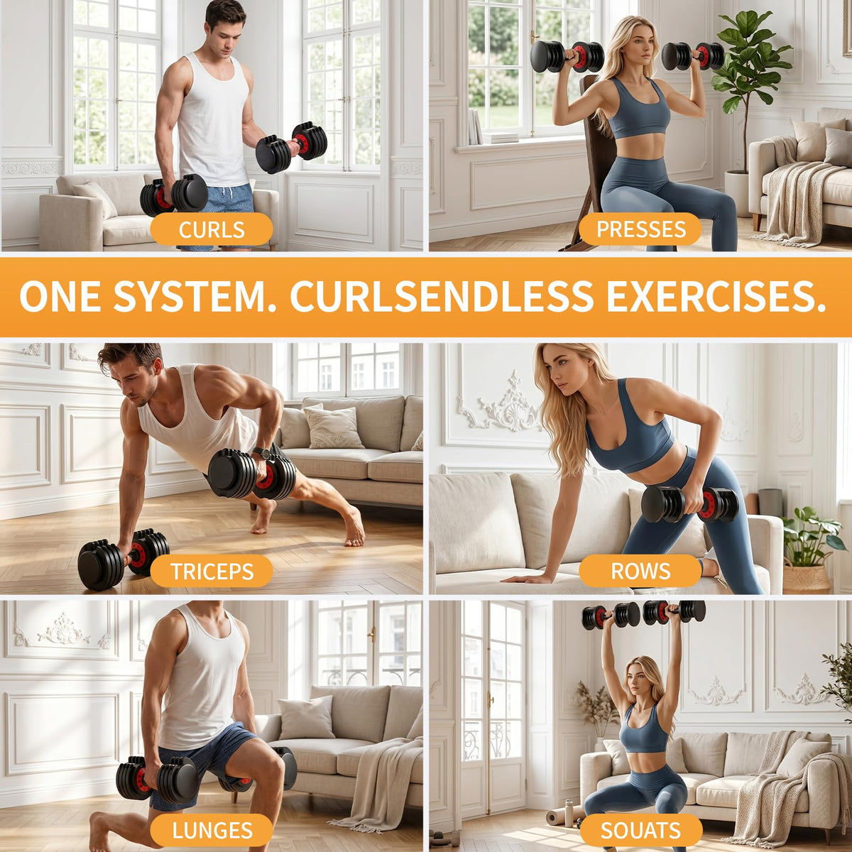 Adjustable Dumbbell Set of 2 with Storage Box E107