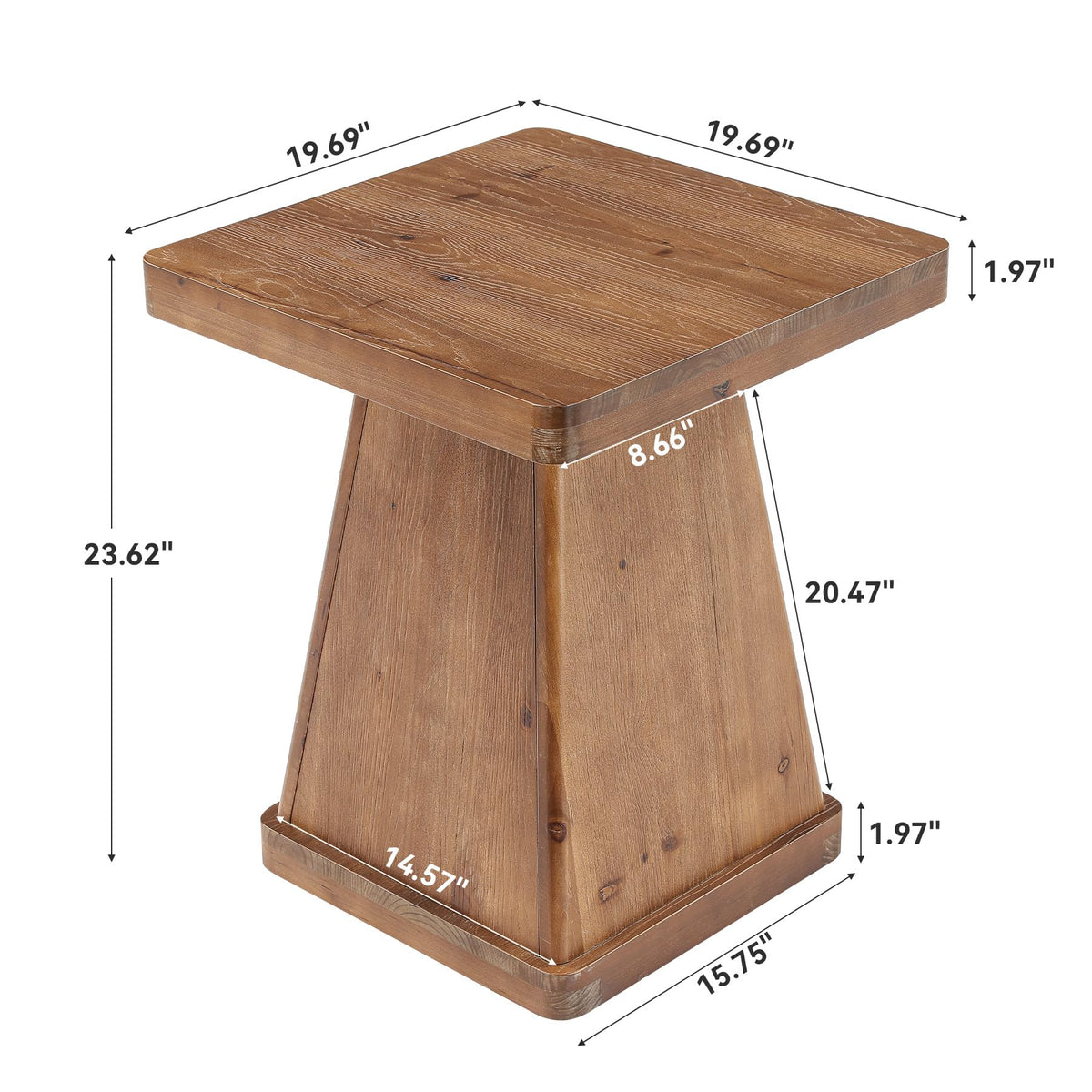 Solid Wood Side Table Set of 2 L6270