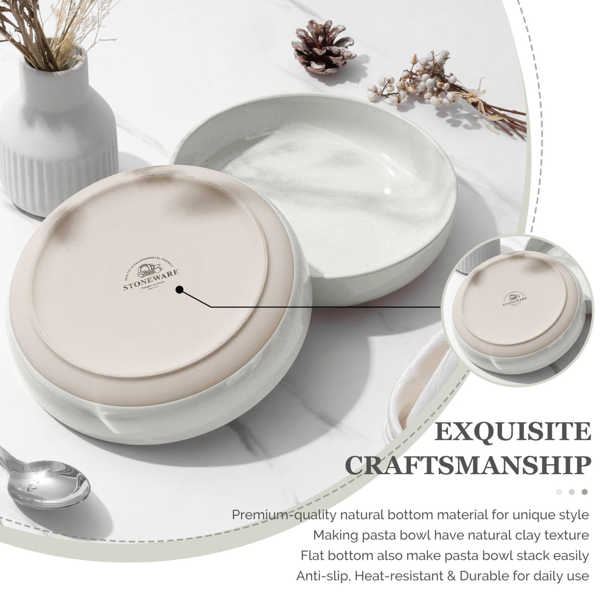 Set of 4 33oz Ceramic Pasta Bowls P66155