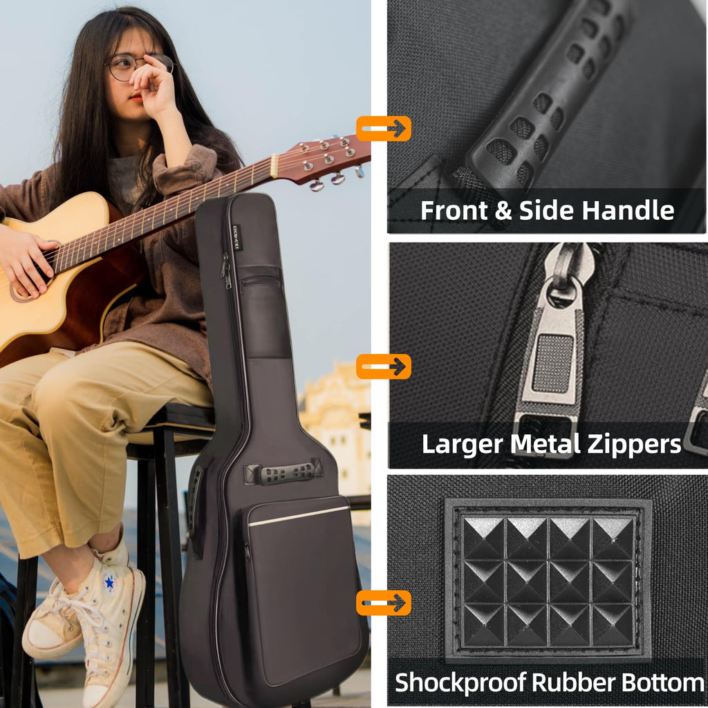3/4 Size 36 Inch Acoustic Guitar Case Soft Padded Waterproof Gig Bag F209