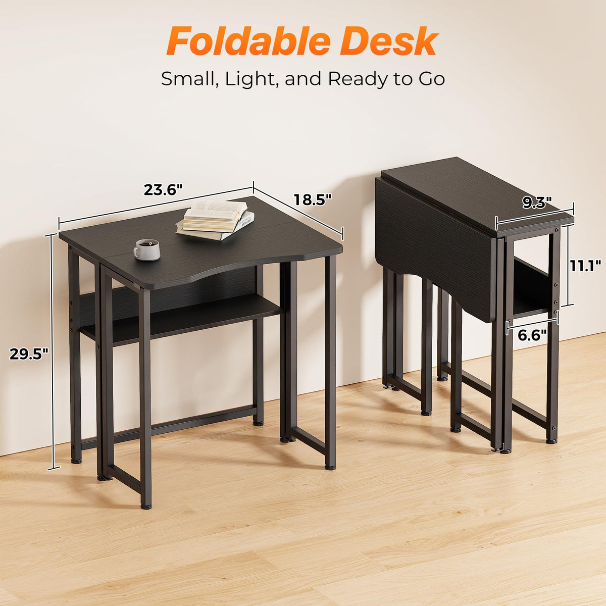 Folding Desk with Storage Shelf Z4913