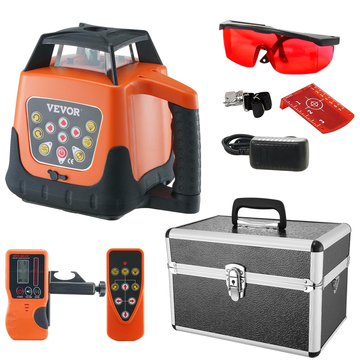 Rotary Laser Level 360 Degree Self-Leveling Red Cross Line J9822