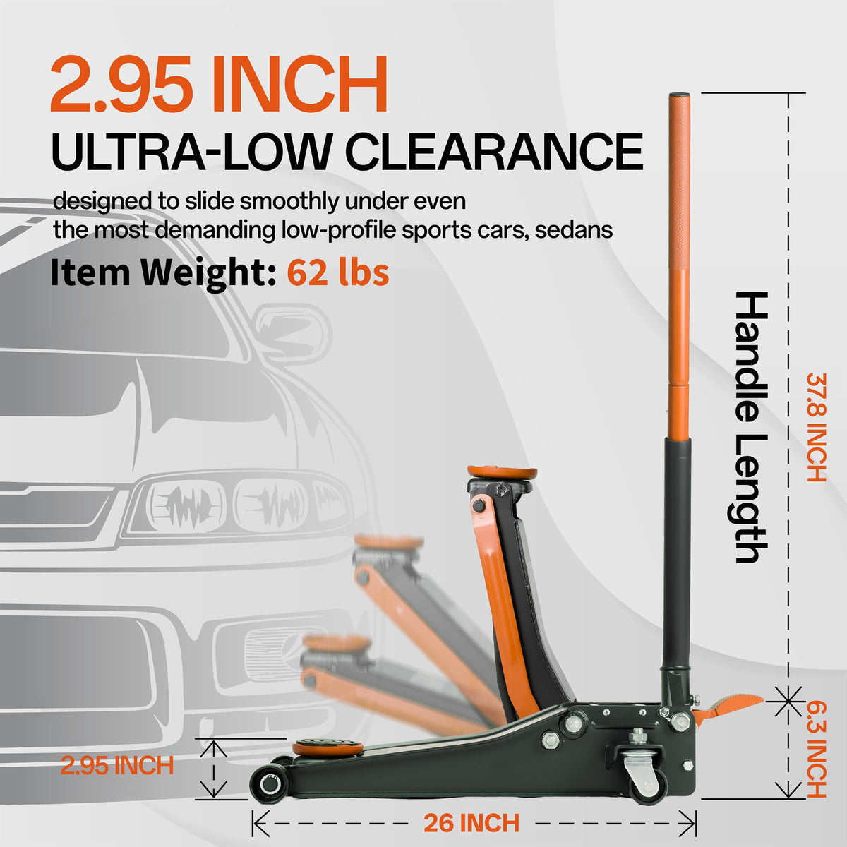 3-Ton Low Profile Hydraulic Steel Floor Jack U583