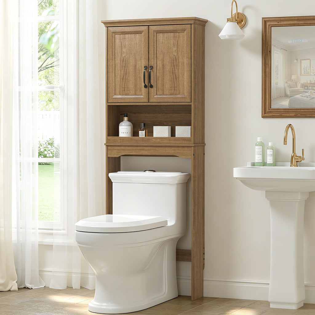 Over the Toilet Storage Cabinet with Doors W3727