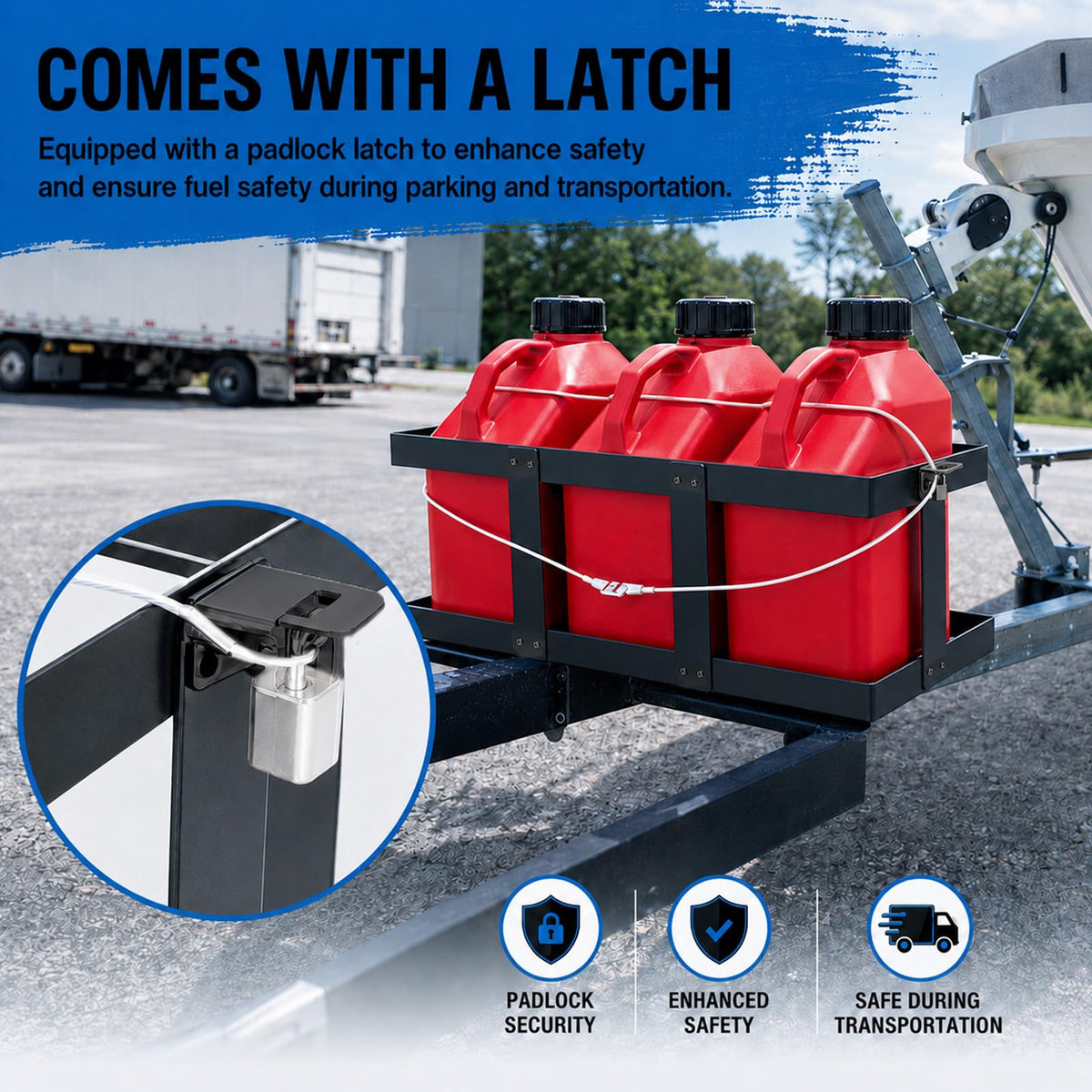 Stainless Steel Gas Can Holder for Three 5 Gallon Fuel Containers P259467