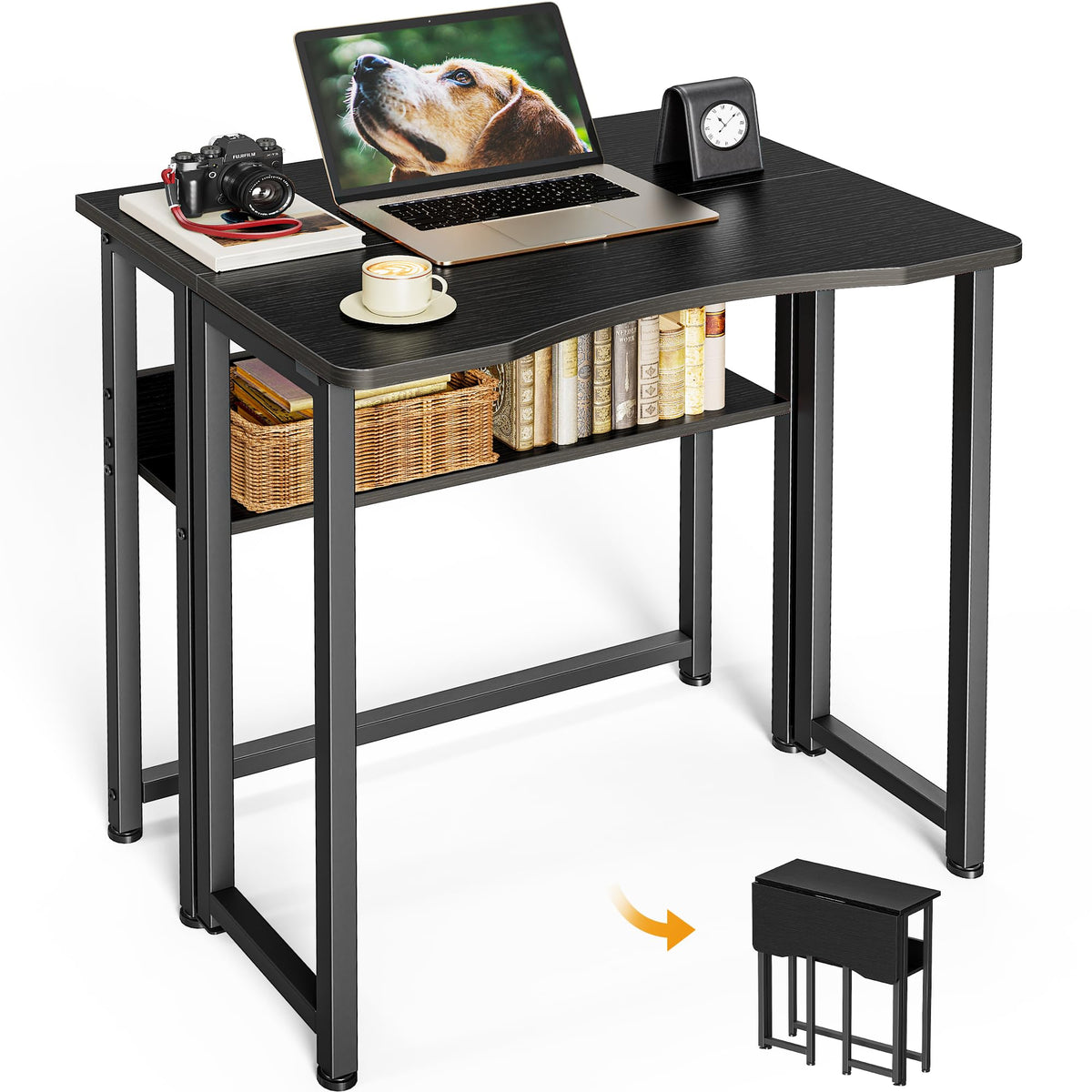 Folding Desk with Storage Shelf Z4913