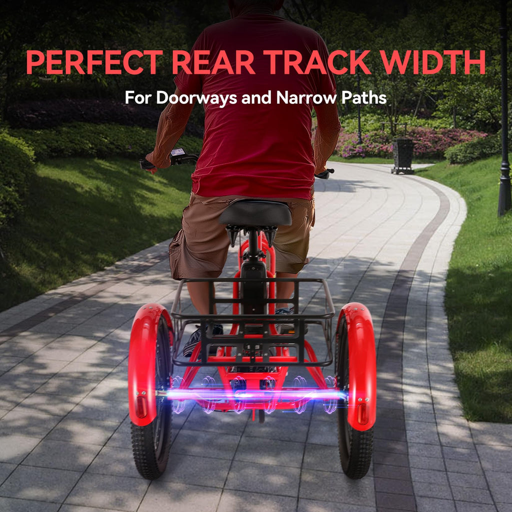 Electric Tricycle for Adults with Basket, Folding 3-Wheel Electric Bike with Removable Battery G676