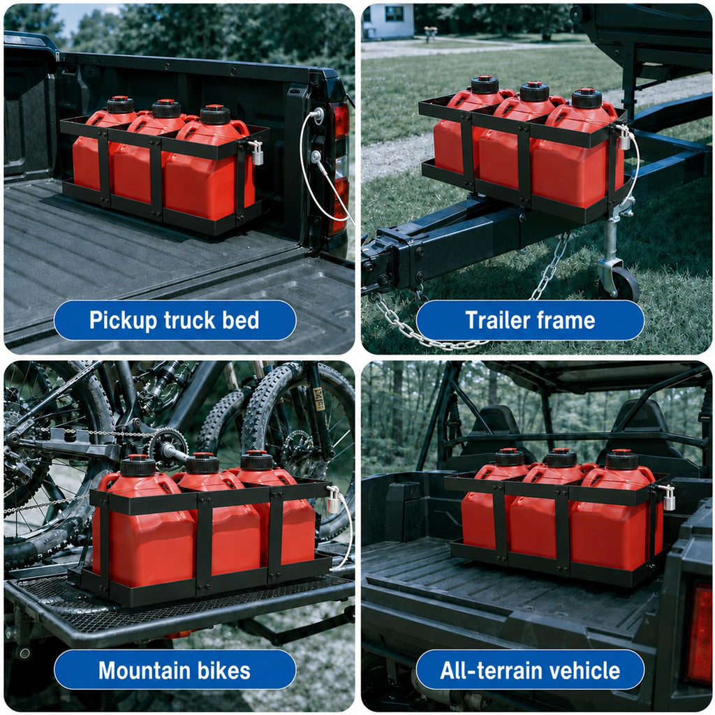 Stainless Steel Gas Can Holder for Three 5 Gallon Fuel Containers P259467