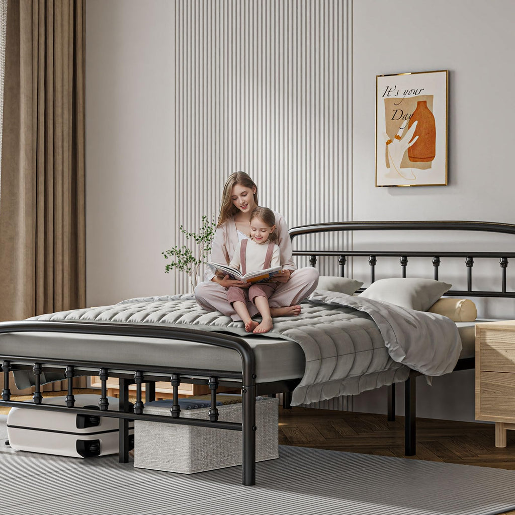 Full Size Metal Bed Frame with Headboard C5266