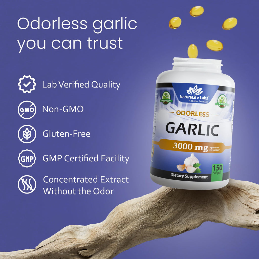 Odorless Garlic 100:1 Extract with Olive Oil 150 Softgels I383344