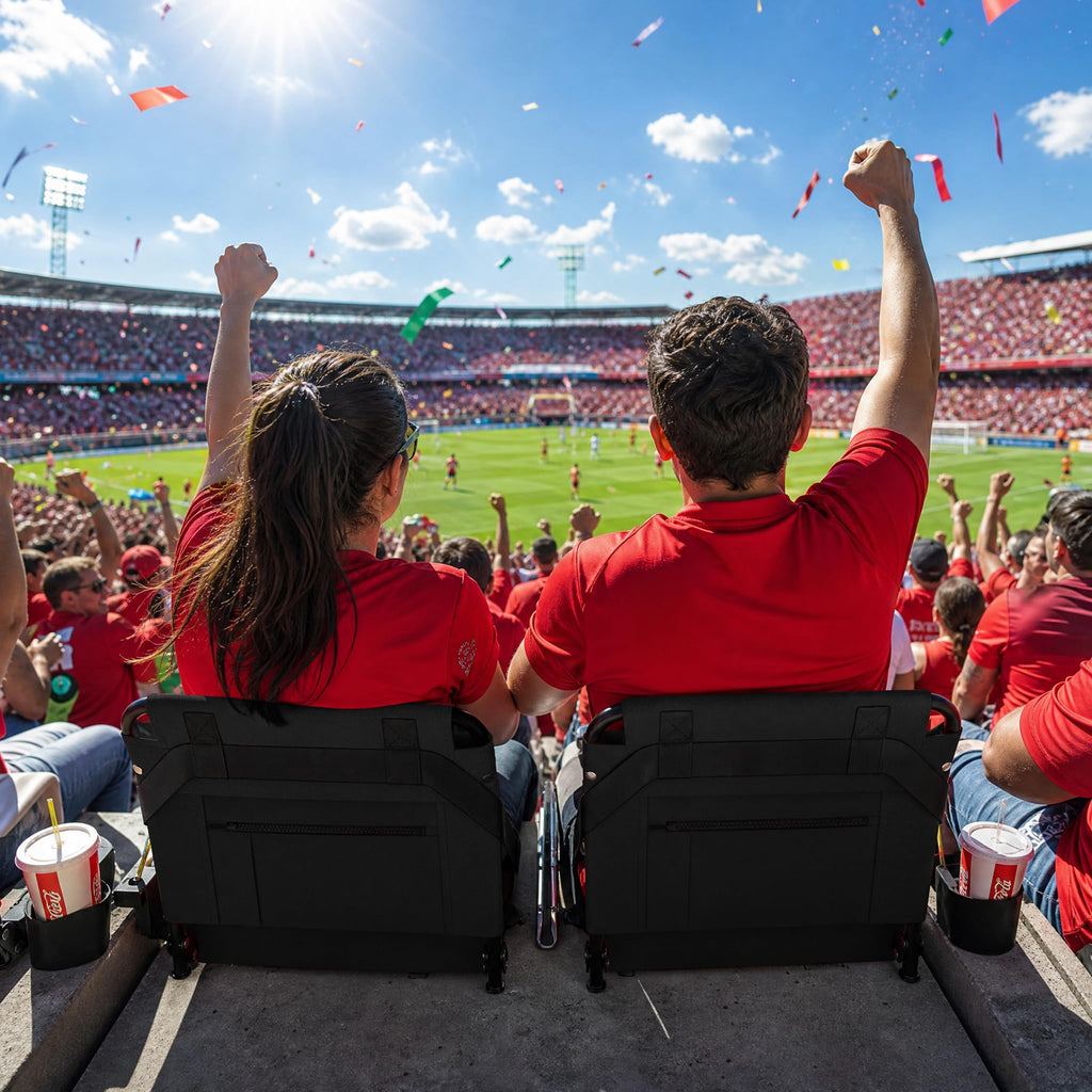 2pcs Stadium Seat for Bleachers with Back Support and Cushion S7266