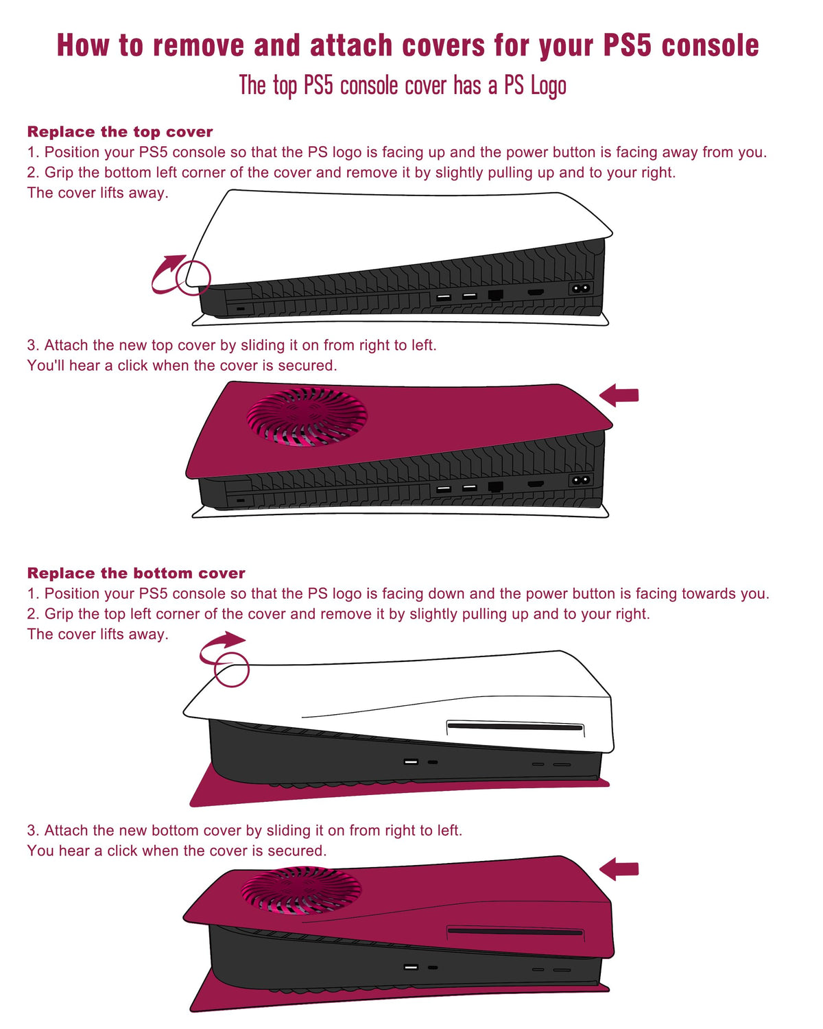 Cosmic Red Vented Faceplate for PS5 Disc Edition E514