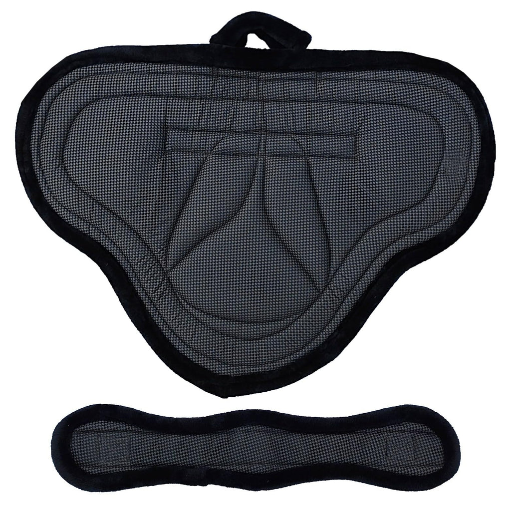 Padded Suede Leather Bareback Pad with Girth & Stirrups W3602