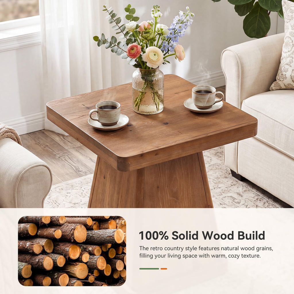 Solid Wood Side Table Set of 2 L6270