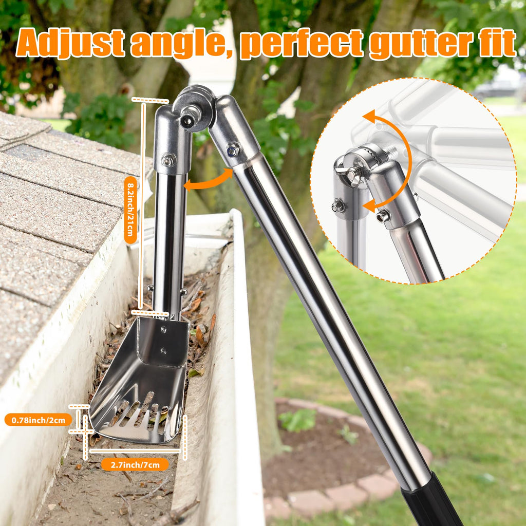6.4FT Gutter Cleaning Tools with Extension Pole & Brush U262483