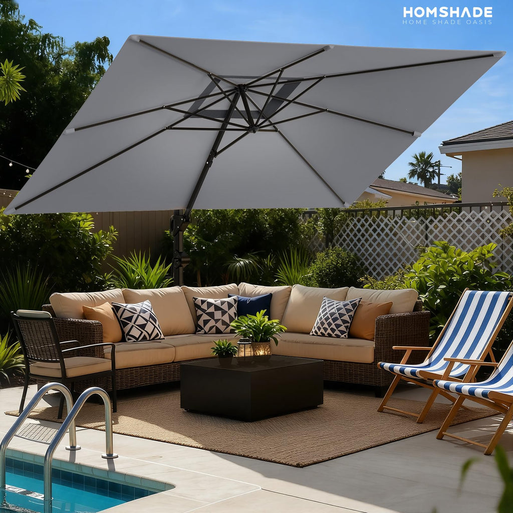 9x12 FT Cantilever Patio Umbrella with Base L21522