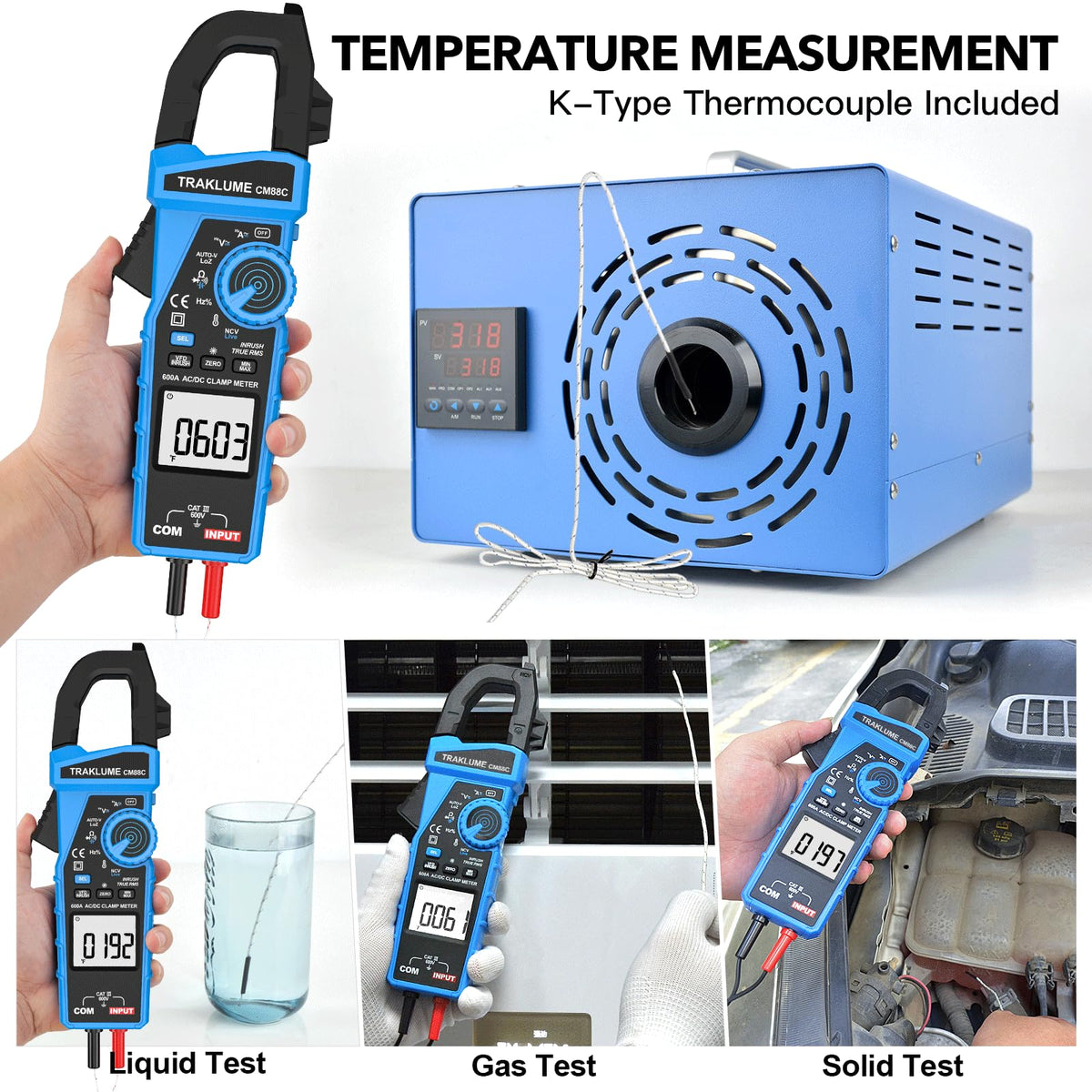 600A AC/DC TRMS Clamp Meter Multimeter J587