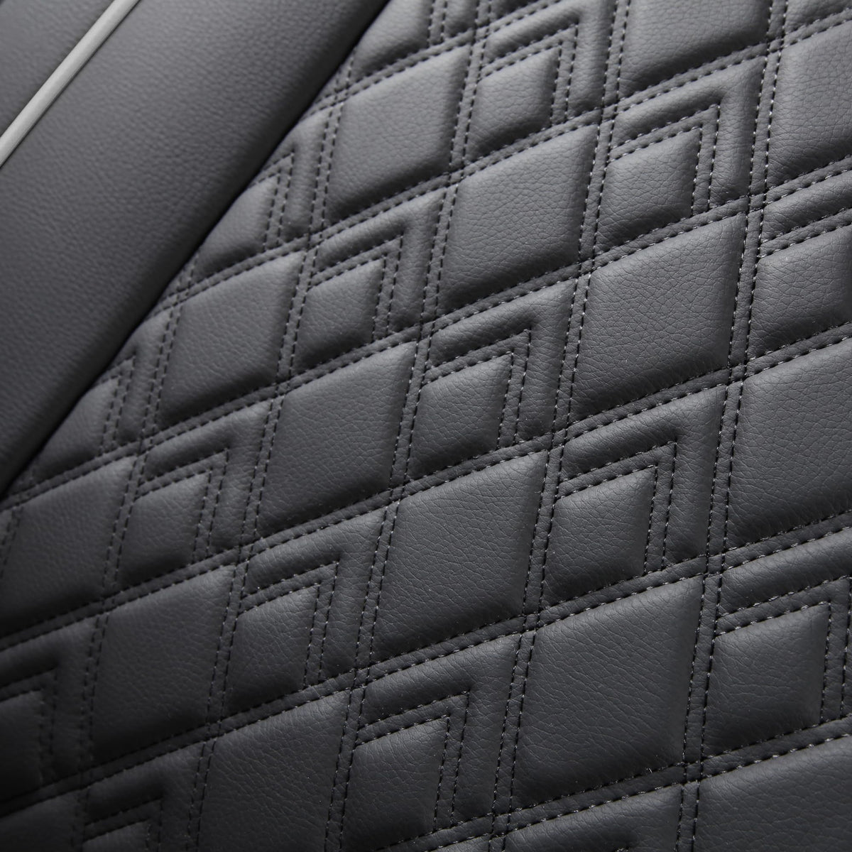 Leather Seat Covers for Chevy Silverado GMC Sierra, Custom Fit, Front Pair, Black Grey Q419017