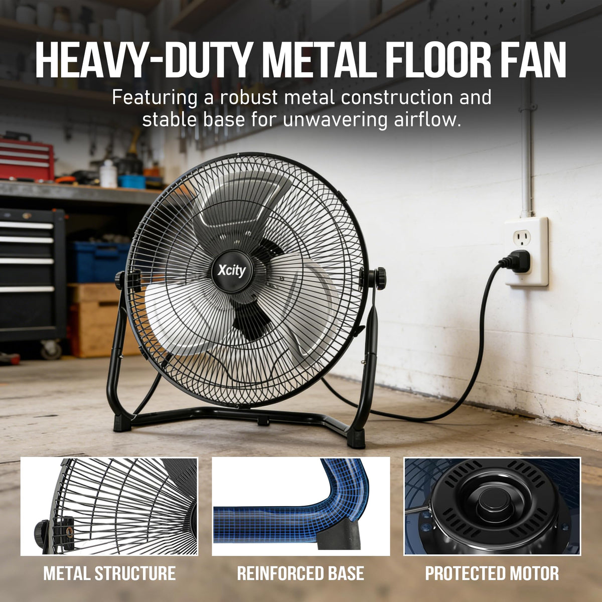 18 Inch Metal Floor & Box Fan V185576