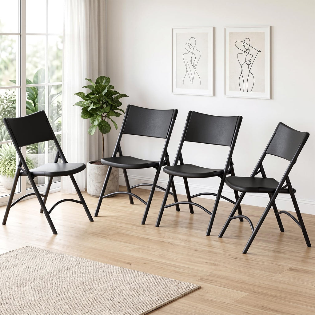4 Pack Black Heavy Duty Folding Chair Z50189