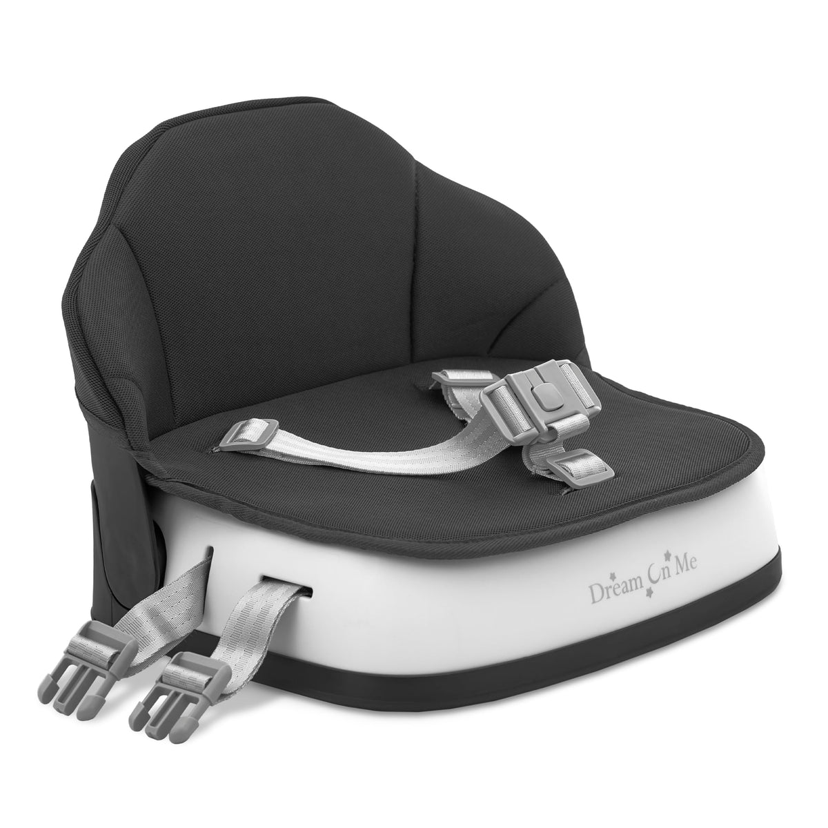 Portable Baby Booster Seat with 3-Point Harness & 2 Fixing Belts, Black H857