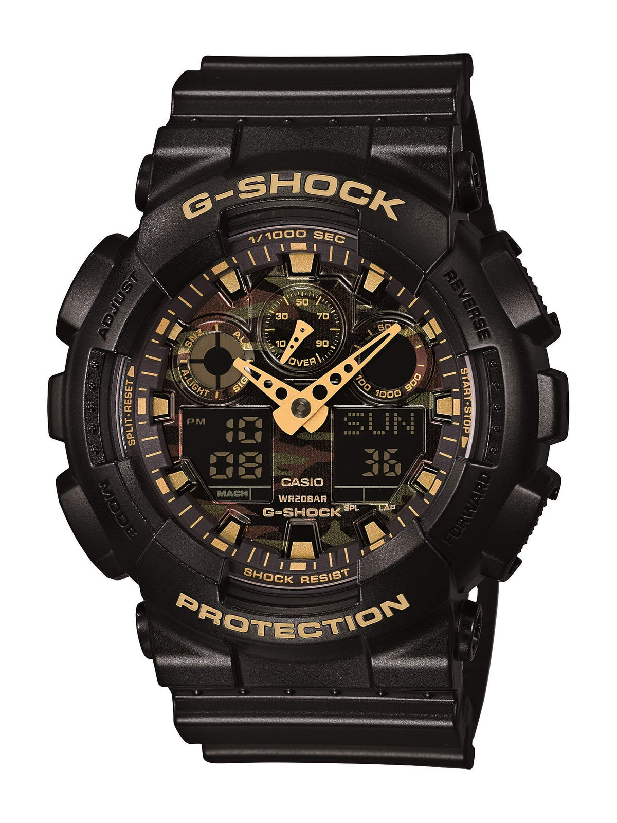 Camouflage Watch with Black Resin Band F75349