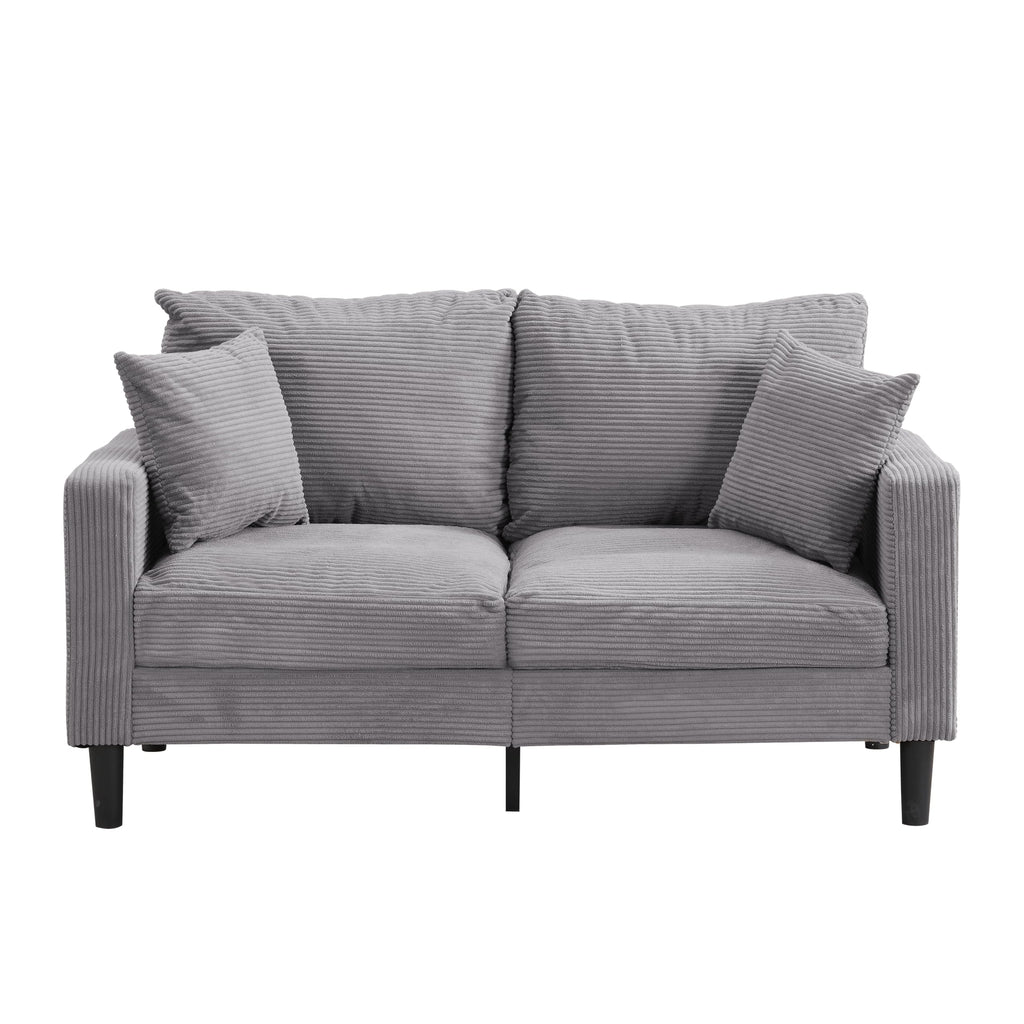 Light Gray 2-Seater Upholstered Loveseat Sofa P5061