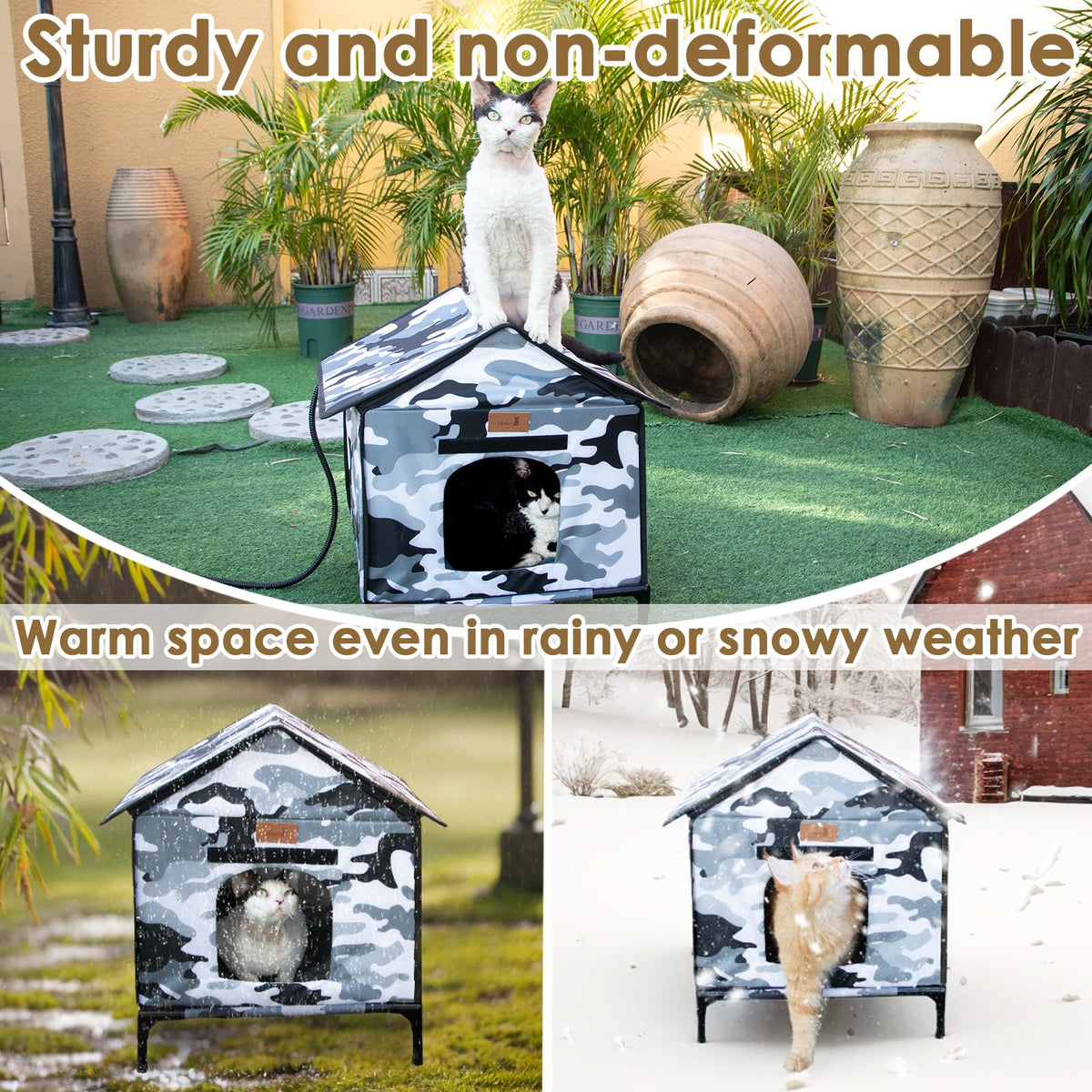 Heated Weatherproof Outdoor Cat House A542264
