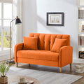Orange Velvet Tufted Loveseat Sofa W33045