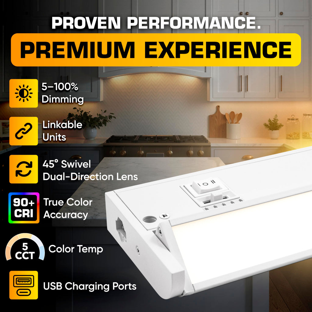 LED Under Cabinet Lighting 24 Inch White E343