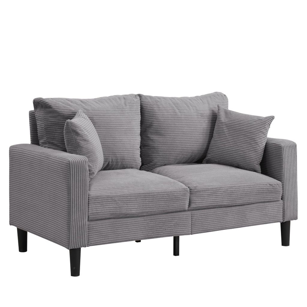Light Gray 2-Seater Upholstered Loveseat Sofa P5061