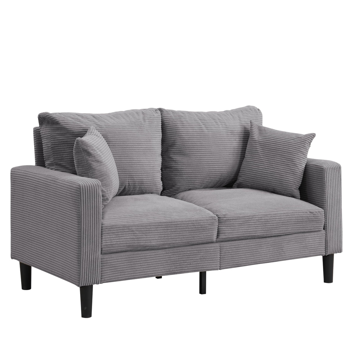 Light Gray 2-Seater Upholstered Loveseat Sofa P5061