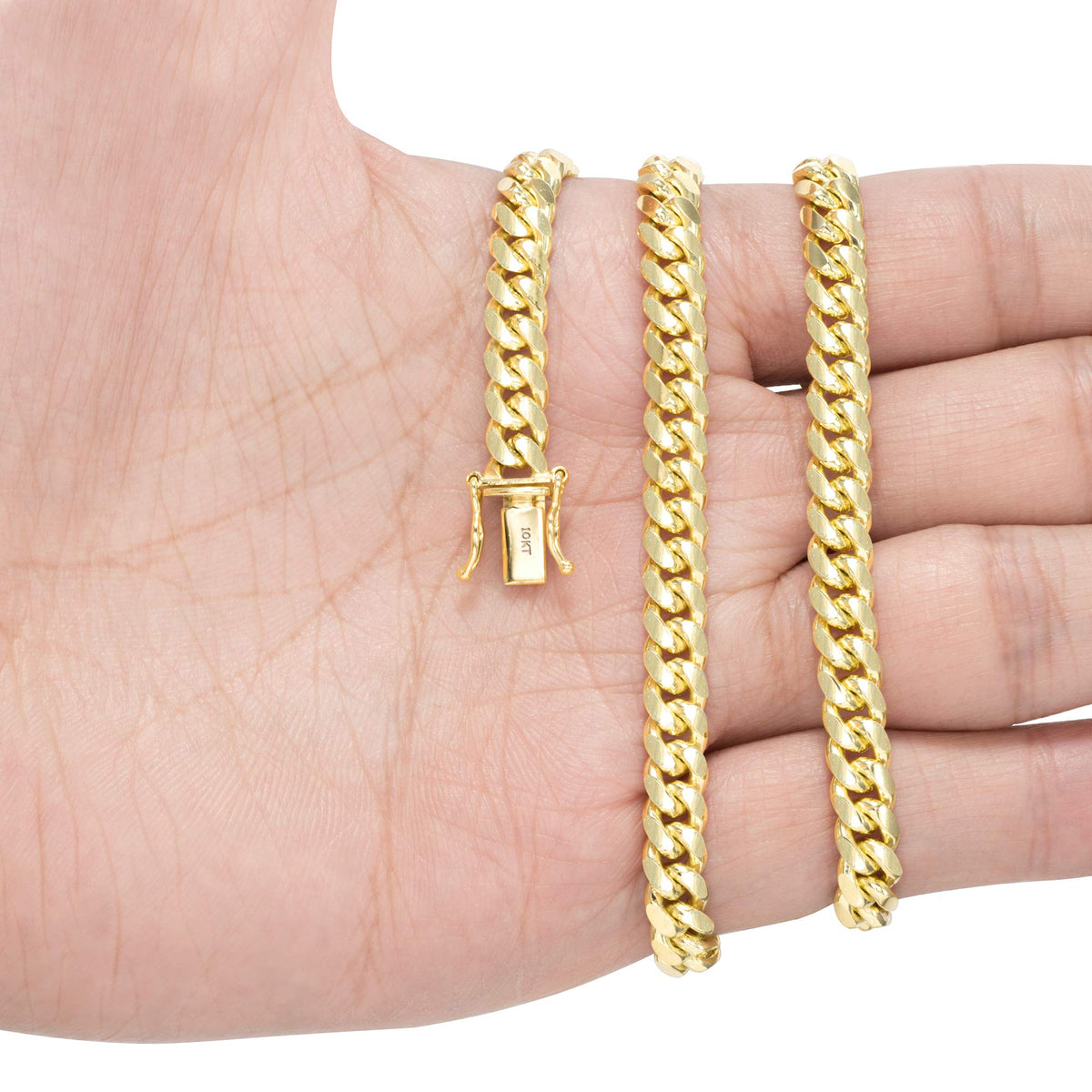 10k Yellow Gold Cuban Link Chain Necklace T883617