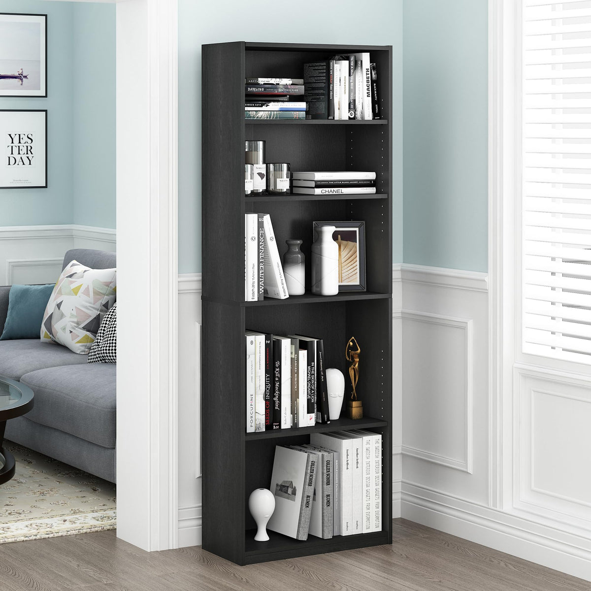 5-Tier Book Shelf with Adjustable Shelves T616