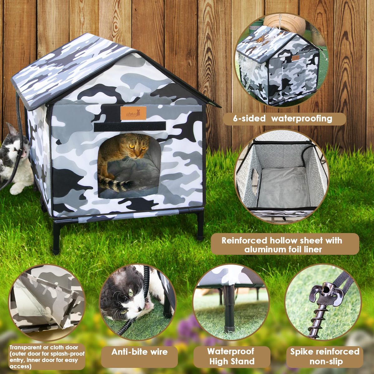 Heated Weatherproof Outdoor Cat House A542264