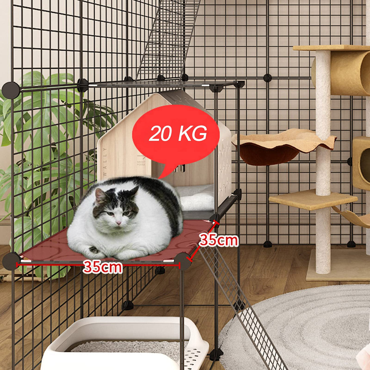 Metal Wire Small Animal Cage 147 * 147 * 146cm A857